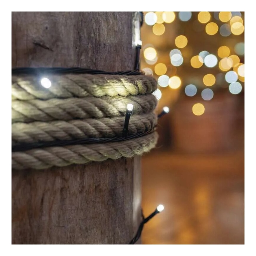 LED utomhus julslinga 100xLED/10m IP44 kallvit
