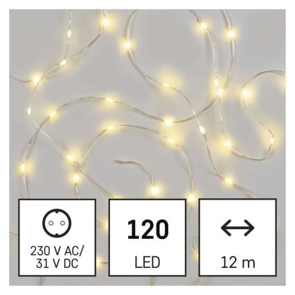 LED Utomhus julslinga 120xLED/17m IP44 varmvit