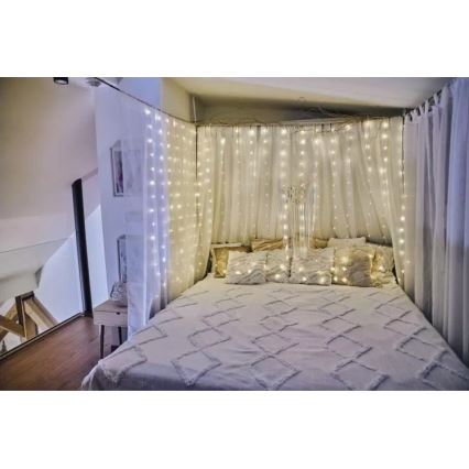 LED Utomhus julslinga 180xLED/8 funktioner 6,7 m IP44 varm vit