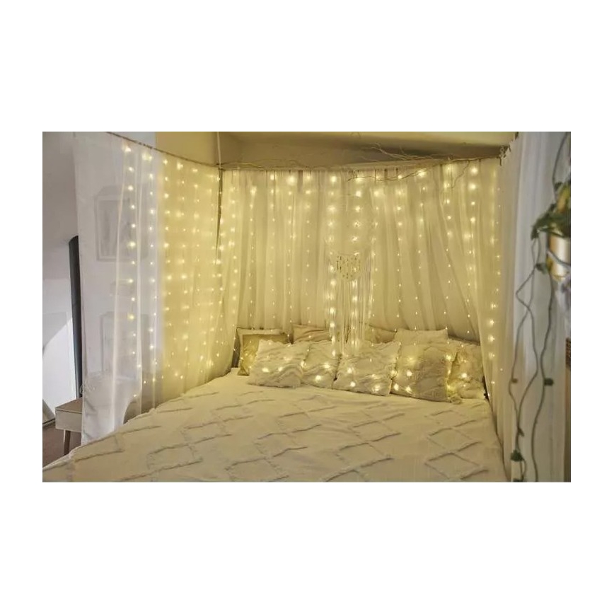 LED Utomhus julslinga 180xLED/8 funktioner 6,7 m IP44 varm vit