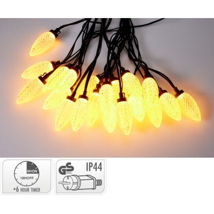 LED utomhus julslinga 20xLED/230V 14,5 m IP44 varmvit