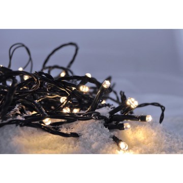LED utomhus julslinga 50xLED/8 funktioner/3xAA 8m IP44 varmvit