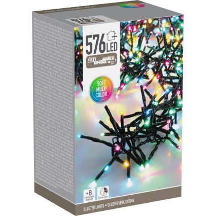 LED utomhus julslinga 576xLED/230V/8 funktioner 7,2 m IP44 flerfärgad