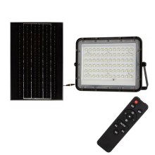 LED Utomhus ljusreglerad solcell strålkastare LED/15W/3,2V IP65 6400K svart + fjärrkontroll