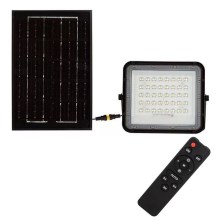 LED Utomhus ljusreglerad solcell strålkastare LED/6W/3,2V IP65 6400K svart + fjärrkontroll