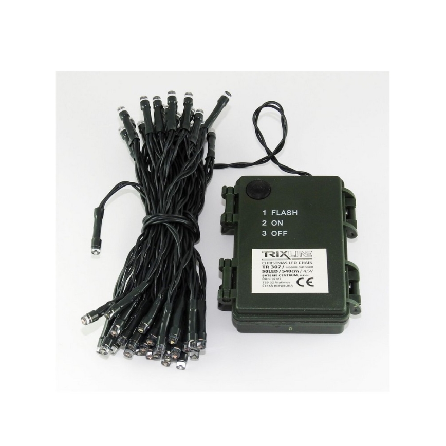 LED Utomhus ljusslinga 5,4 m 50xLED/3xAA färgglad IP44