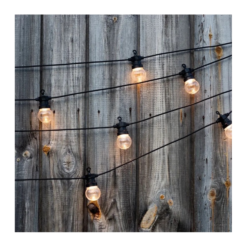 LED Utomhus slinga STRING 5m 10xLED/0,4W/24/230V 3000K IP44