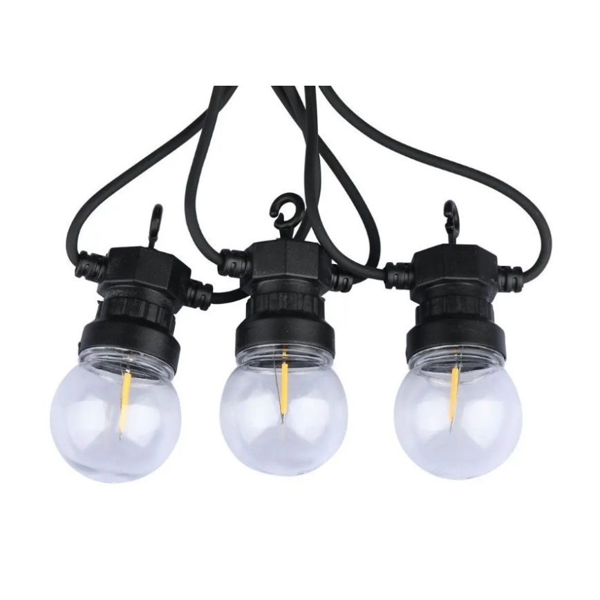 LED Utomhus slinga STRING 5m 10xLED/0,4W/24/230V 3000K IP44