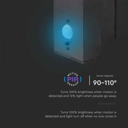 LED Utomhus solvägglampa med sensor LED/5,5W/3,7V 3000K IP54 2000 mAh