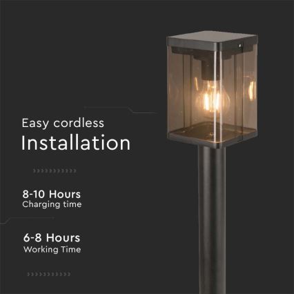 LED Utomhus solcellslampa med sensor LED/2,5W/3,7V 3000K IP54 2000 mAh svart