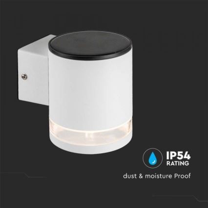 LED Utomhus solvägglampa LED/1W/3,7V 3000K IP54 1200 mAh vit