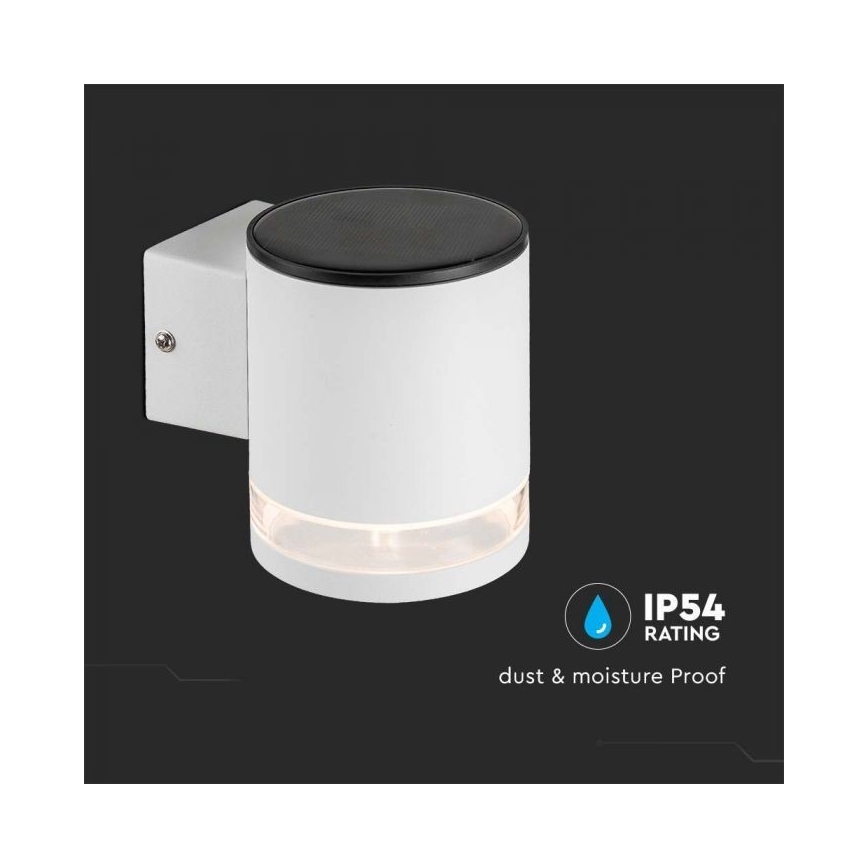 LED Utomhus solvägglampa LED/1W/3,7V 3000K IP54 1200 mAh vit