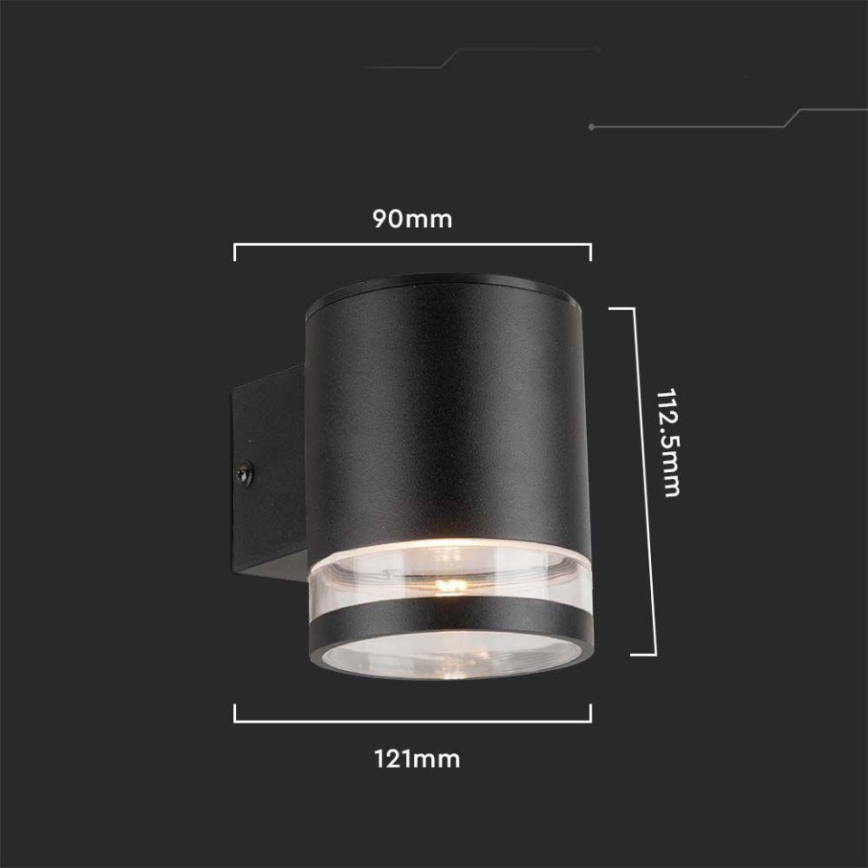 LED Utomhus solcells vägglampa med sensor LED/1W/3,7V 3000K IP54 1200 mAh svart