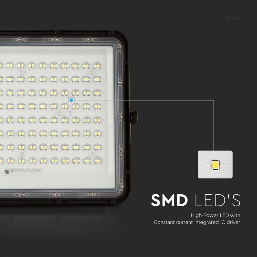 LED Utomhus solreflektor LED/20W/3,2V 6400K svart IP65 16000 mAh + fjärrkontroll