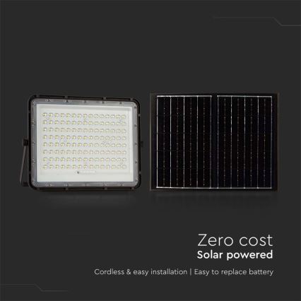 LED Utomhus solreflektor LED/20W/3,2V 6400K svart IP65 16000 mAh + fjärrkontroll