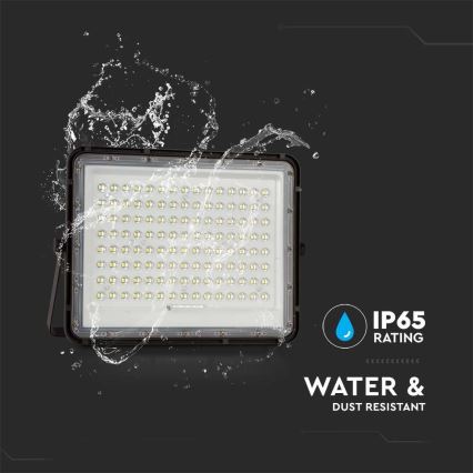LED Utomhus solreflektor LED/20W/3,2V 6400K svart IP65 16000 mAh + fjärrkontroll