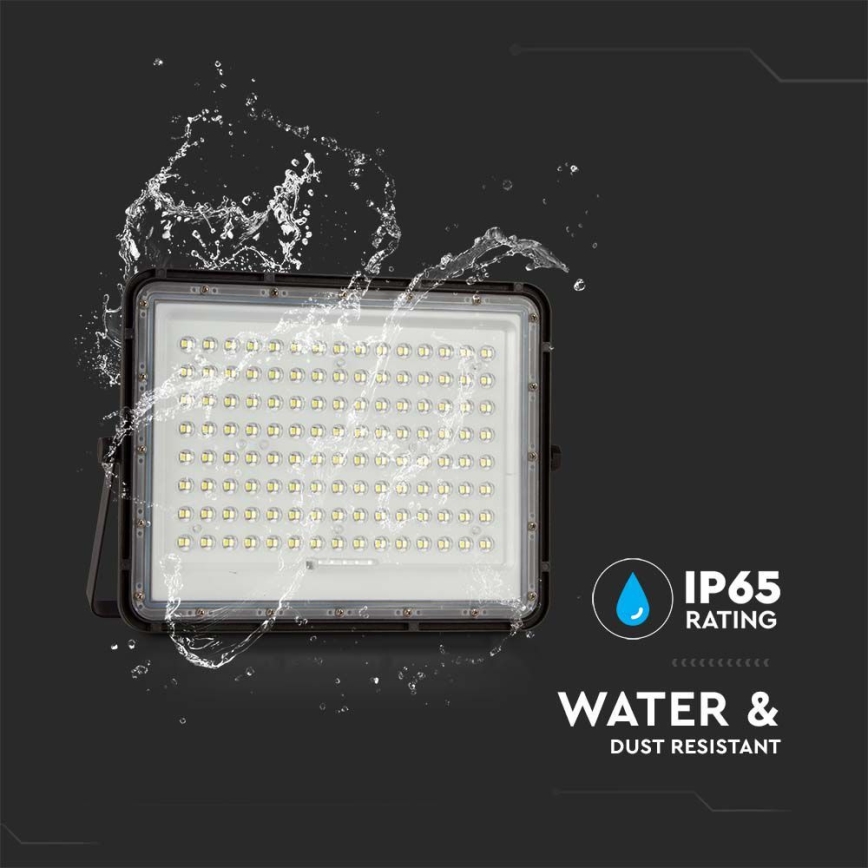 LED Utomhus solreflektor LED/20W/3,2V 6400K svart IP65 16000 mAh + fjärrkontroll