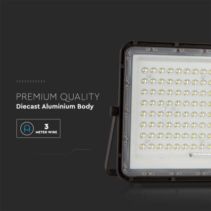 LED Utomhus solreflektor LED/20W/3,2V 6400K svart IP65 16000 mAh + fjärrkontroll