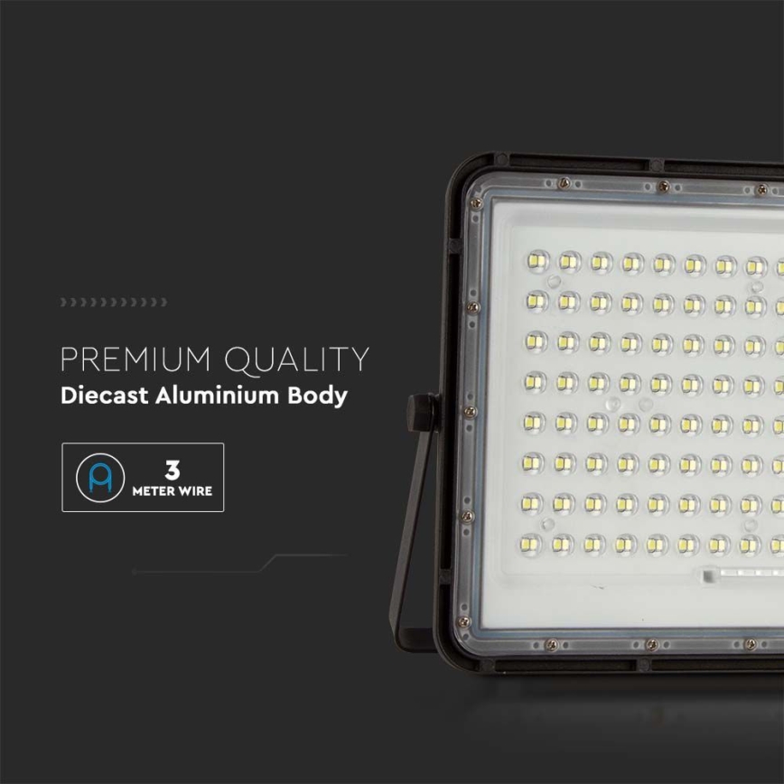 LED Utomhus solreflektor LED/20W/3,2V 6400K svart IP65 16000 mAh + fjärrkontroll
