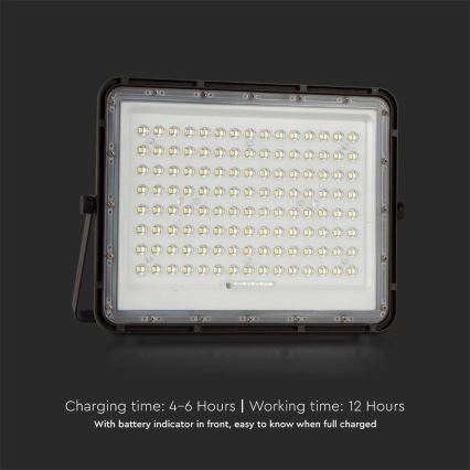 LED Utomhus solreflektor LED/20W/3,2V 6400K svart IP65 16000 mAh + fjärrkontroll