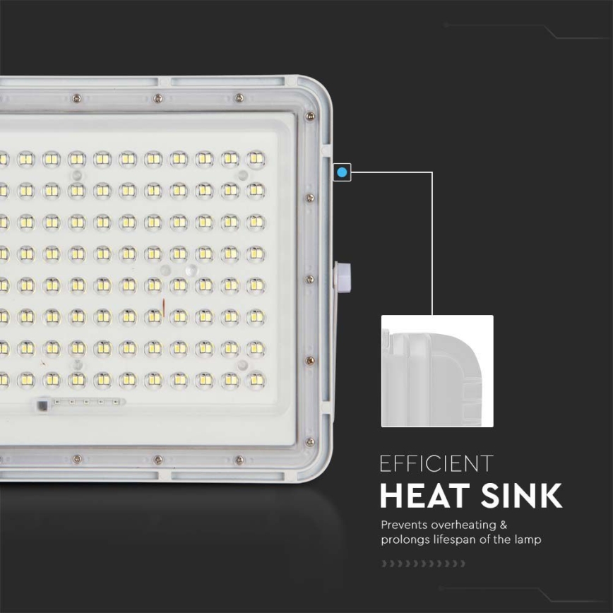 LED Utomhus solreflektor LED/20W/3,2V 6400K vit IP65 16000 mAh + fjärrkontroll