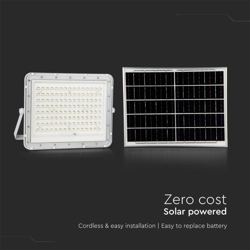 LED Utomhus solreflektor LED/20W/3,2V 6400K vit IP65 16000 mAh + fjärrkontroll