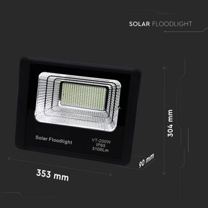 LED Utomhus solreflektor LED/40W/10V IP65 6000K 20000 mAh + fjärrkontroll