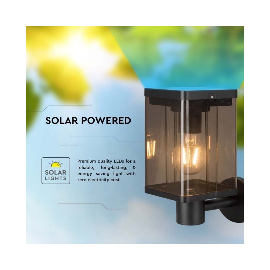 LED Utomhus solvägglampa med sensor LED/2,5W/3,7V 3000K IP54 2000 mAh