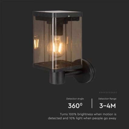 LED Utomhus solvägglampa med sensor LED/2,5W/3,7V 3000K IP54 2000 mAh