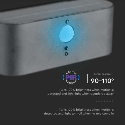 LED Utomhus solvägglampa med sensor LED/2,5W/3,7V 3000K IP54 2000 mAh