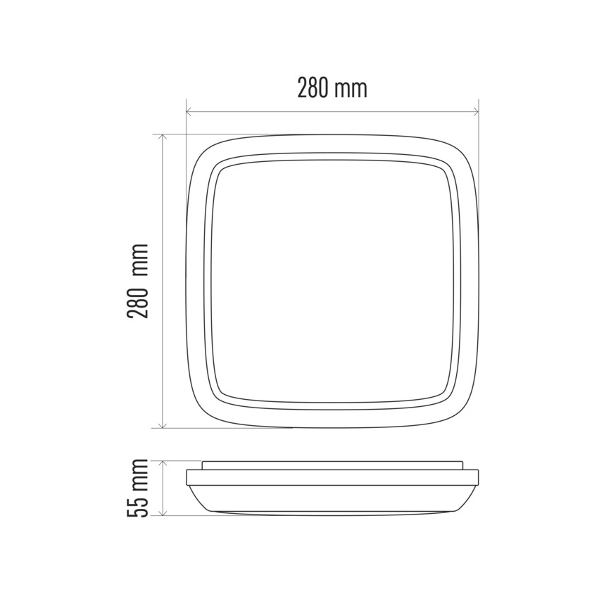 LED Utomhus Takbelysning DORI LED/24W/230V IP54 fyrkantig