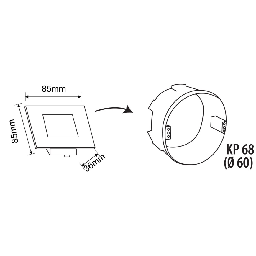 LED utomhus trapparmatur LED/1,7W/230V 3000/4000/6000K IP54 svart