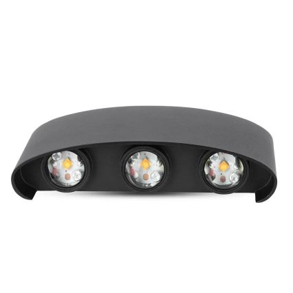 LED Utomhus Väggbelysning 6xLED/6W/230V IP54 3000K svart