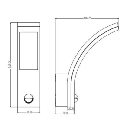 LED Utomhus Väggbelysning med sensor LED/10W/230V IP54