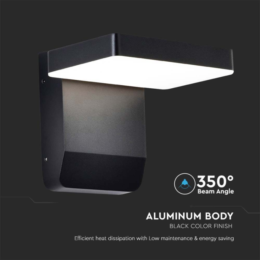 LED Utomhus vägglampa flexibel LED/17W/230V IP65 3000K svart