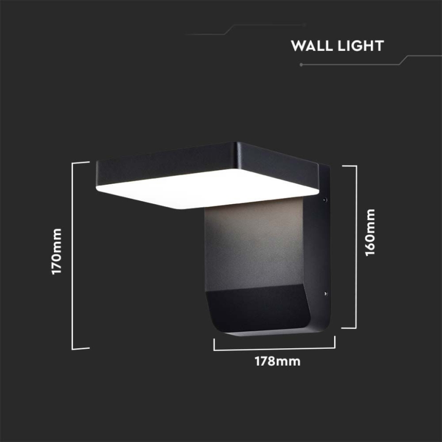 LED Utomhus vägglampa flexibel LED/17W/230V IP65 3000K svart