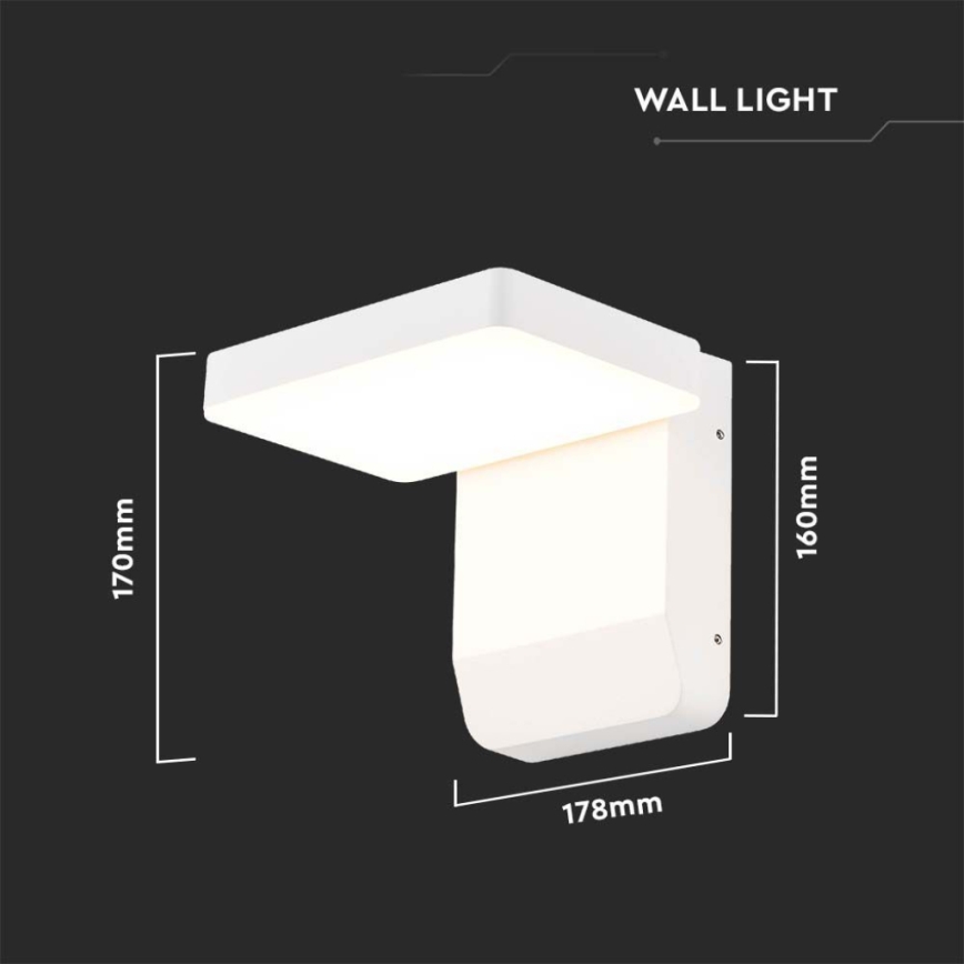 LED Utomhus Flexibel Vägglampa LED/17W/230V IP65 3000K Vit