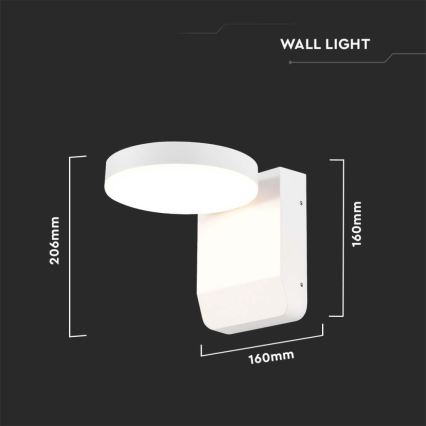 LED Utomhus Flexibel Vägglampa LED/17W/230V IP65 3000K Vit