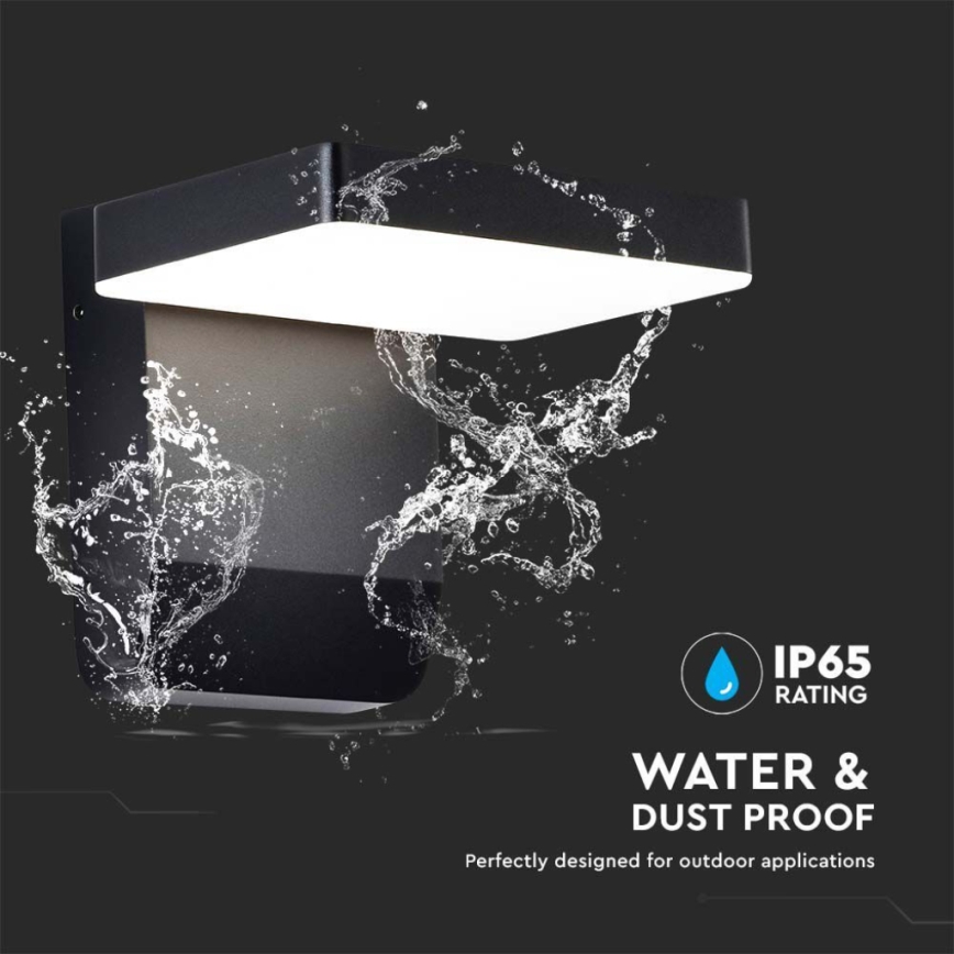 LED Utomhus vägglampa flexibel LED/17W/230V IP65 4000K svart