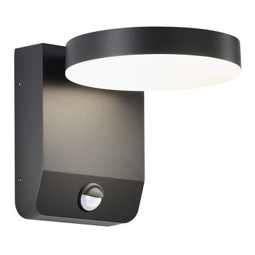 LED Utomhus vägglampa flexibel med sensor LED/17W/230V IP65 3000K svart