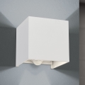 LED Utomhus vägglampa med rörelse- och skymningssensor CUBE-S LED/13W/230V IP54 vit