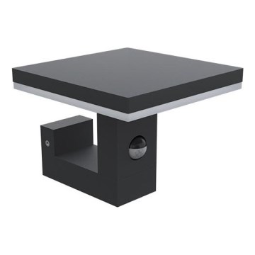 LED Utomhus vägglampa med sensor BARI LED/10W/230V 4000K IP54 antracit