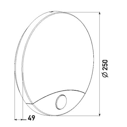 LED Utomhus vägglampa med sensor HIBIS LED/15W/230V IP44