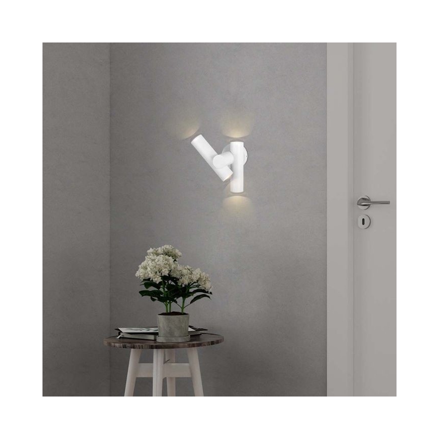 LED Utomhus väggspot flexibel armatur 2xLED/3W/230V 3000K IP44 vit