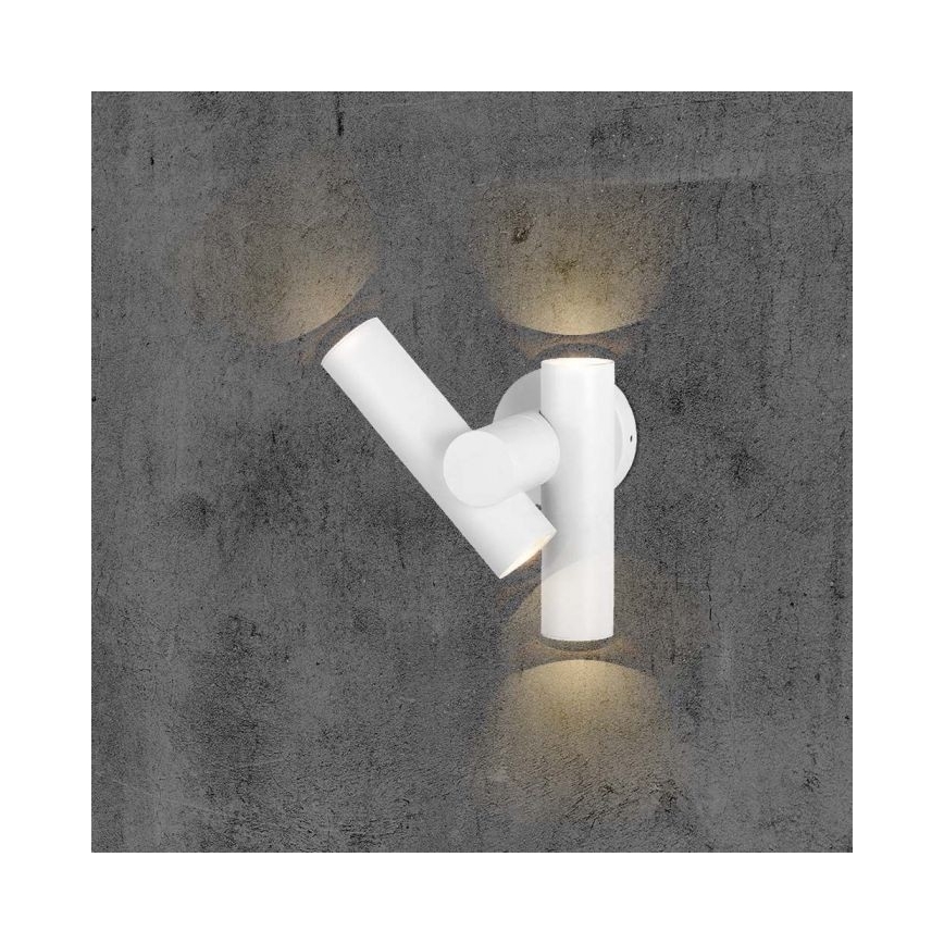 LED Utomhus väggspot flexibel armatur 2xLED/3W/230V 3000K IP44 vit