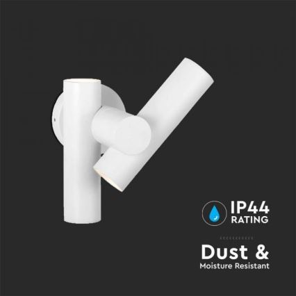 LED Utomhus väggspot flexibel armatur 2xLED/3W/230V 3000K IP44 vit