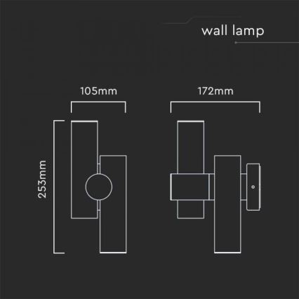 LED Utomhus väggspot flexibel armatur 2xLED/3W/230V 3000K IP44 vit