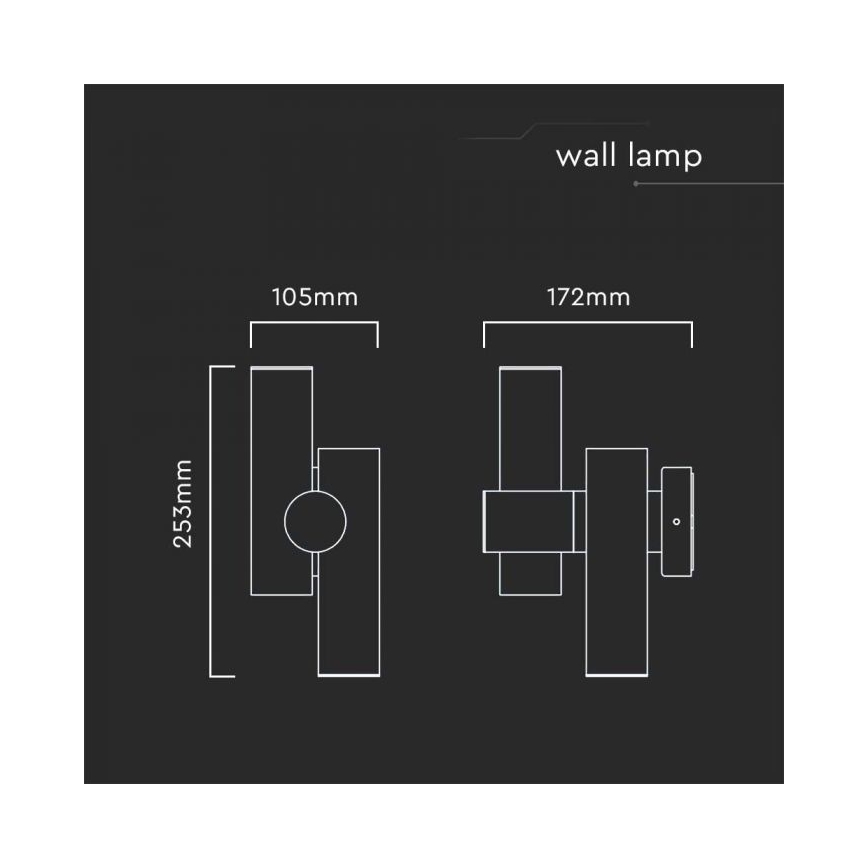 LED Utomhus väggspot flexibel armatur 2xLED/3W/230V 3000K IP44 vit