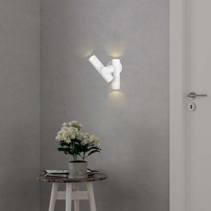 LED Utomhus väggmonterad flexibel spotlight 2xLED/3W/230V 4000K IP44 vit