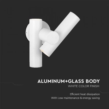 LED Utomhus väggmonterad flexibel spotlight 2xLED/3W/230V 4000K IP44 vit